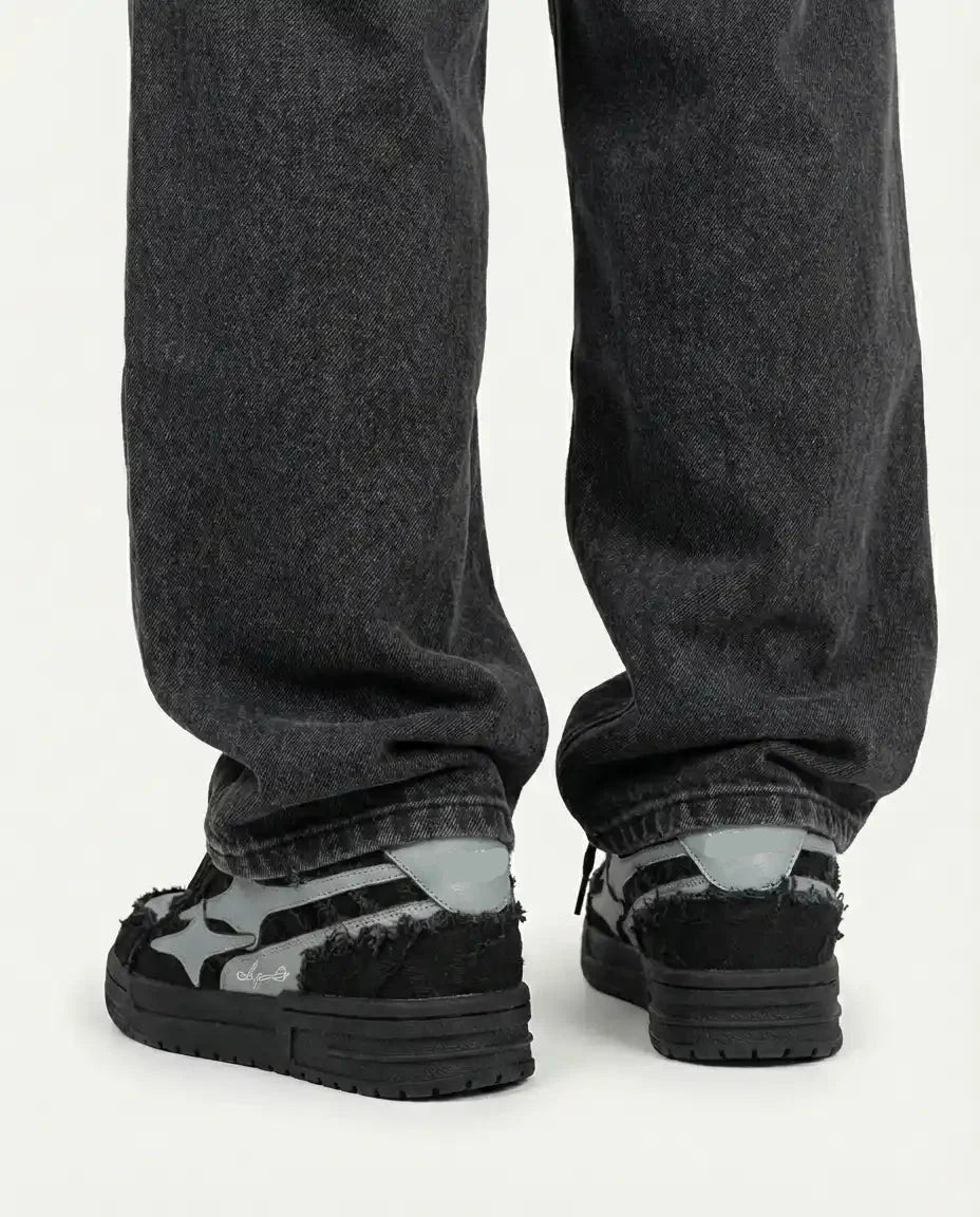 Denim Wash Sneaker - Black