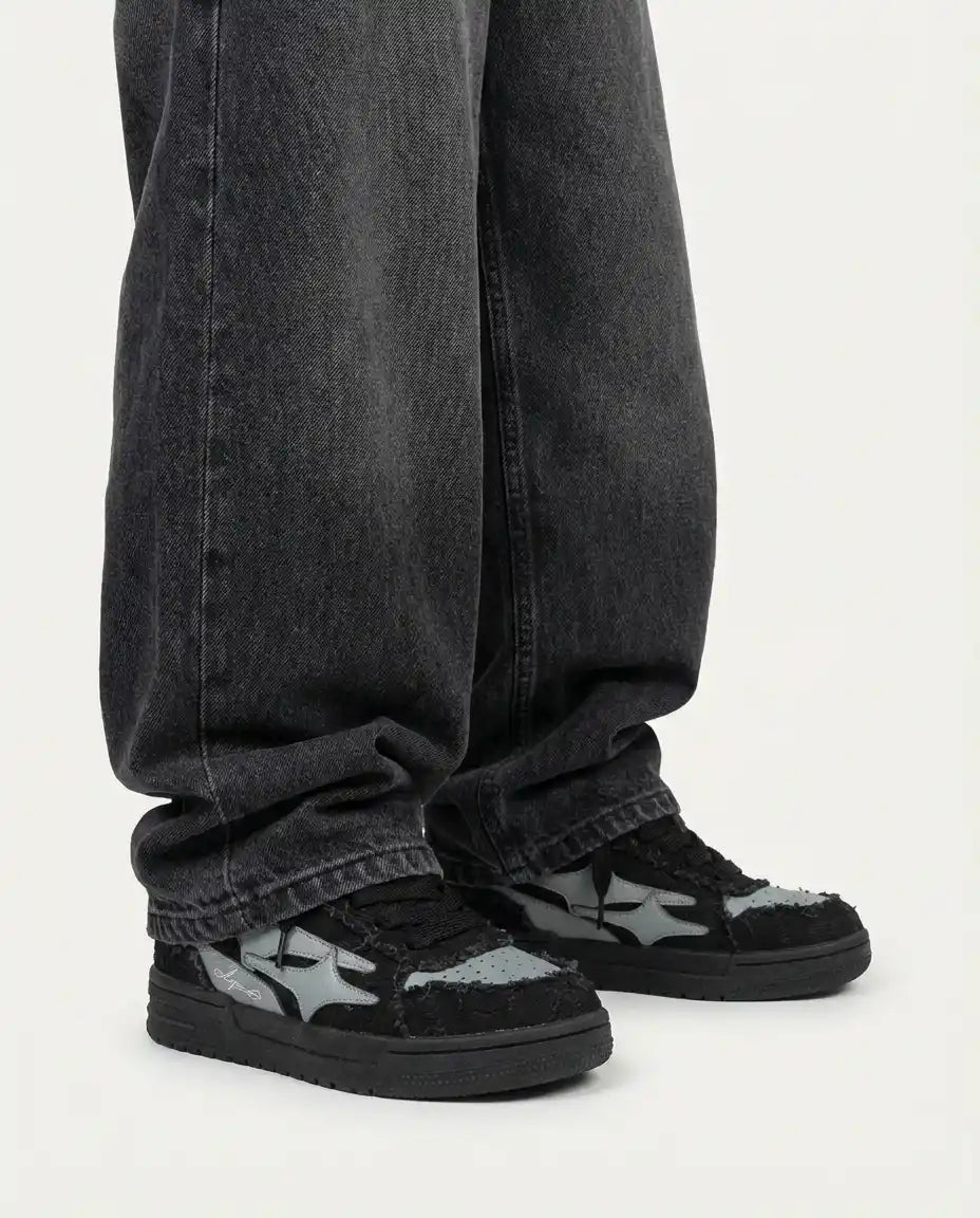 Denim Wash Sneaker - Black