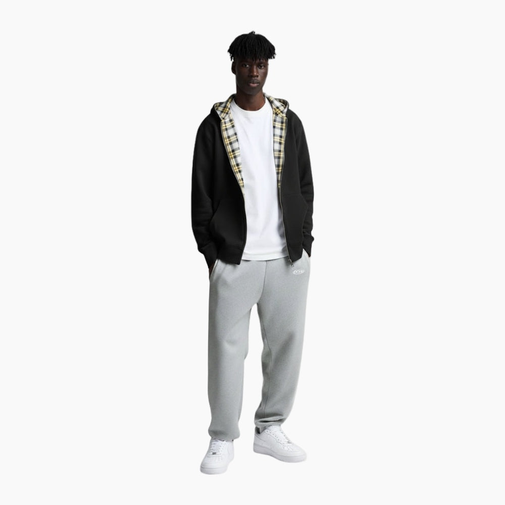 Checkered Inside Out Zipper - Black