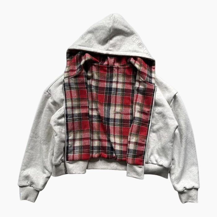 Checkered Inside Out Zipper - Red