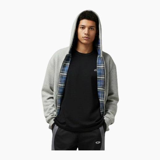 Checkered Inside Out Zipper - Black