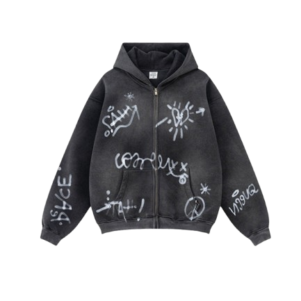 'Grafitti Washed' Felpa con zip