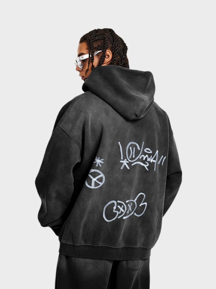 'Grafitti Washed' Felpa con zip