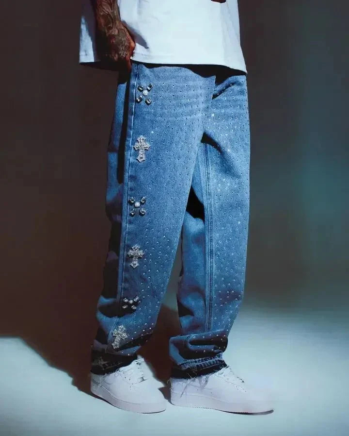 'Crossed' Washed Jeans - Strada Fashion