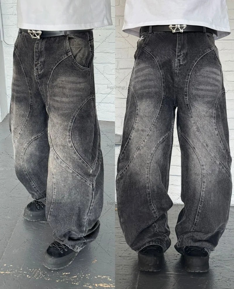 'Dark Edge' Baggy Jeans - Strada Fashion
