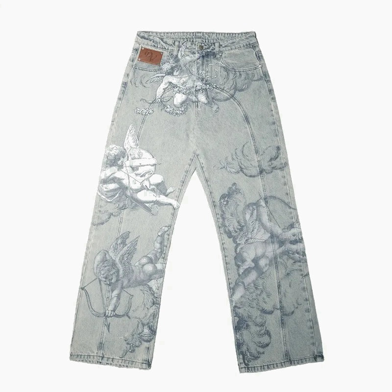 Cupid Graphic Baggy Jeans
