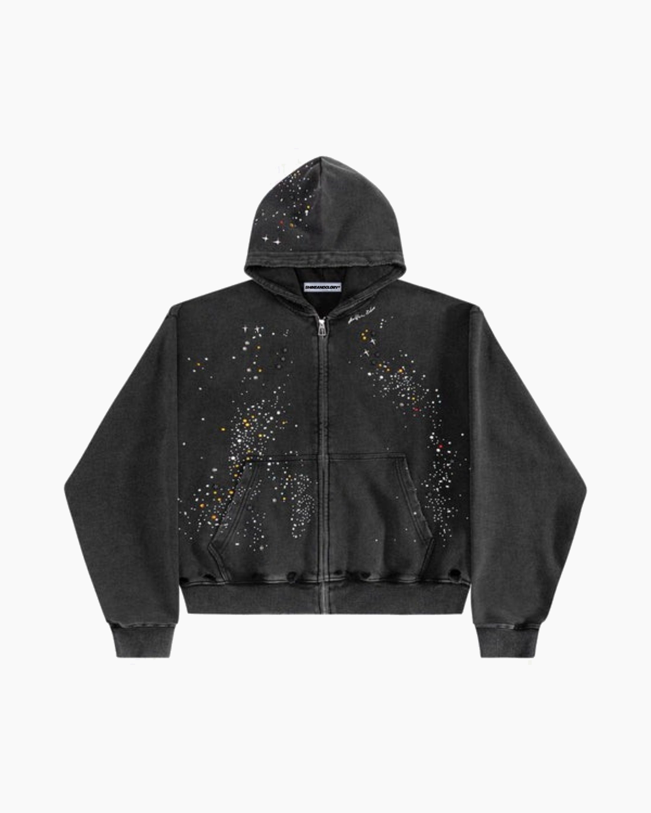 Rhinestone Zip-Through hoodie