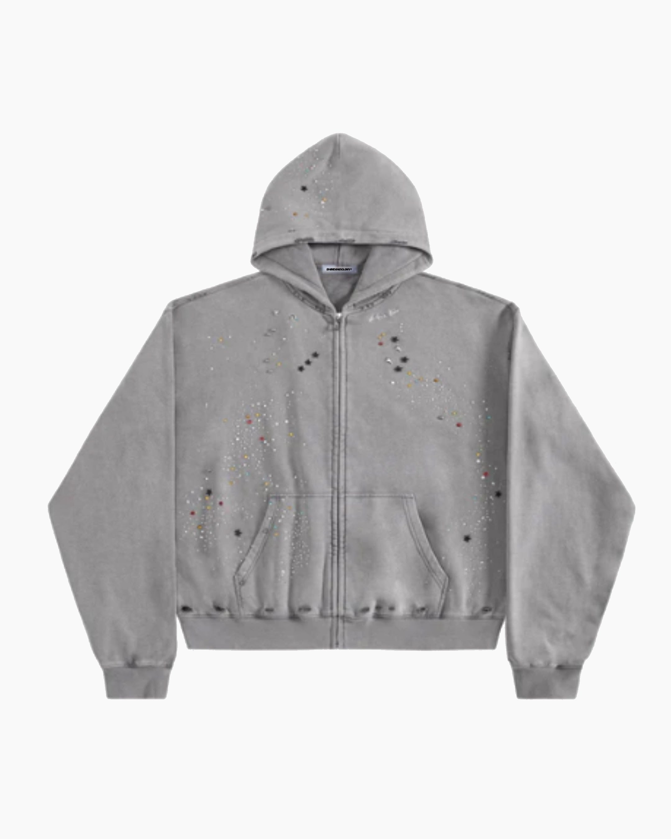 Rhinestone Zip-Through hoodie