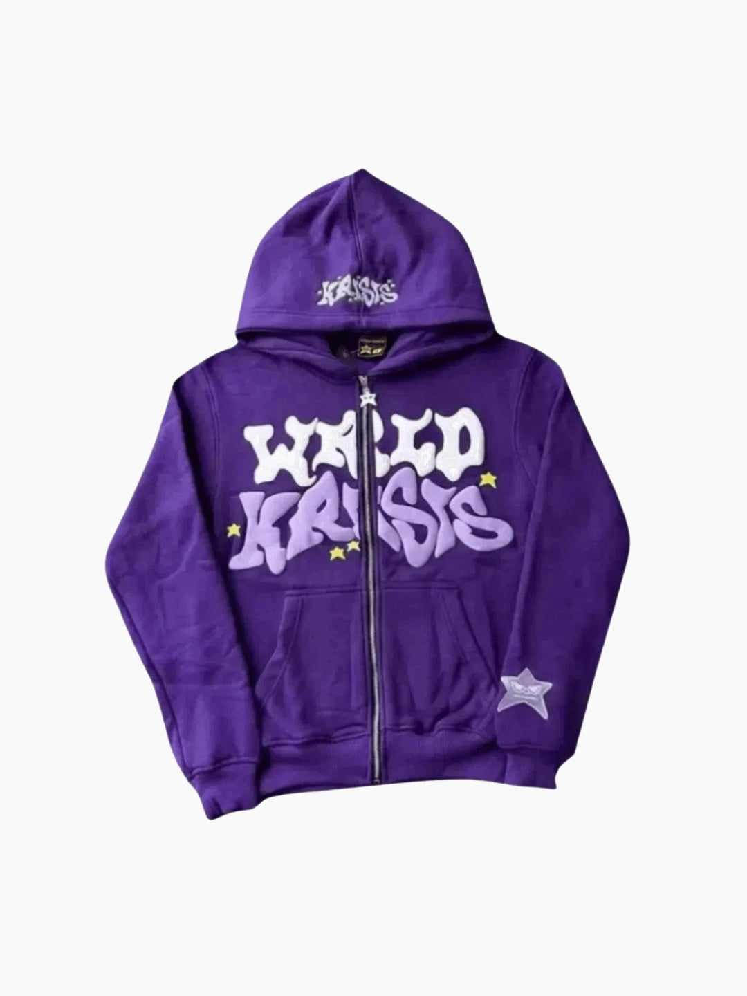 Graphic Puff Print Zip-Up Hoodie