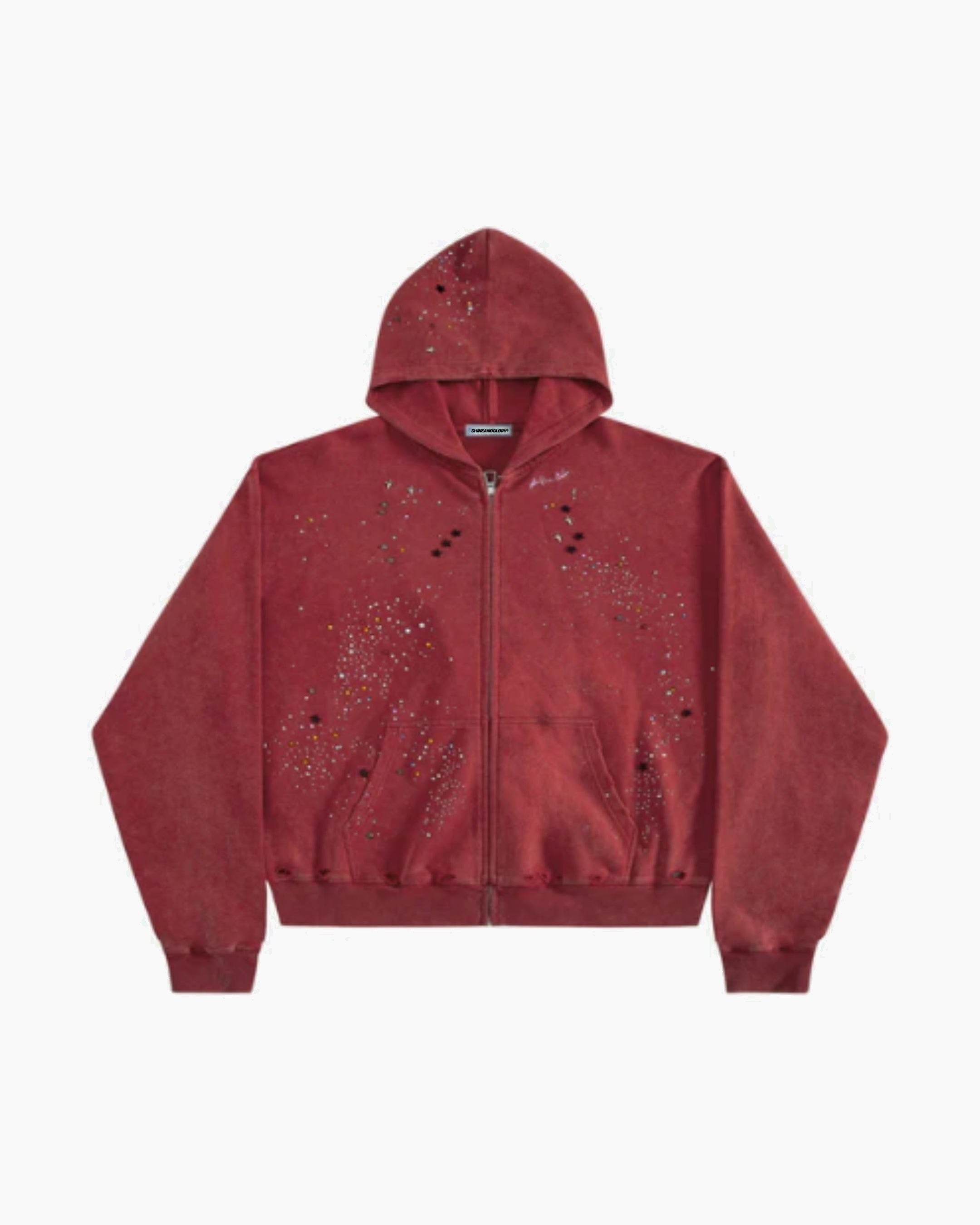 Rhinestone Zip-Through hoodie