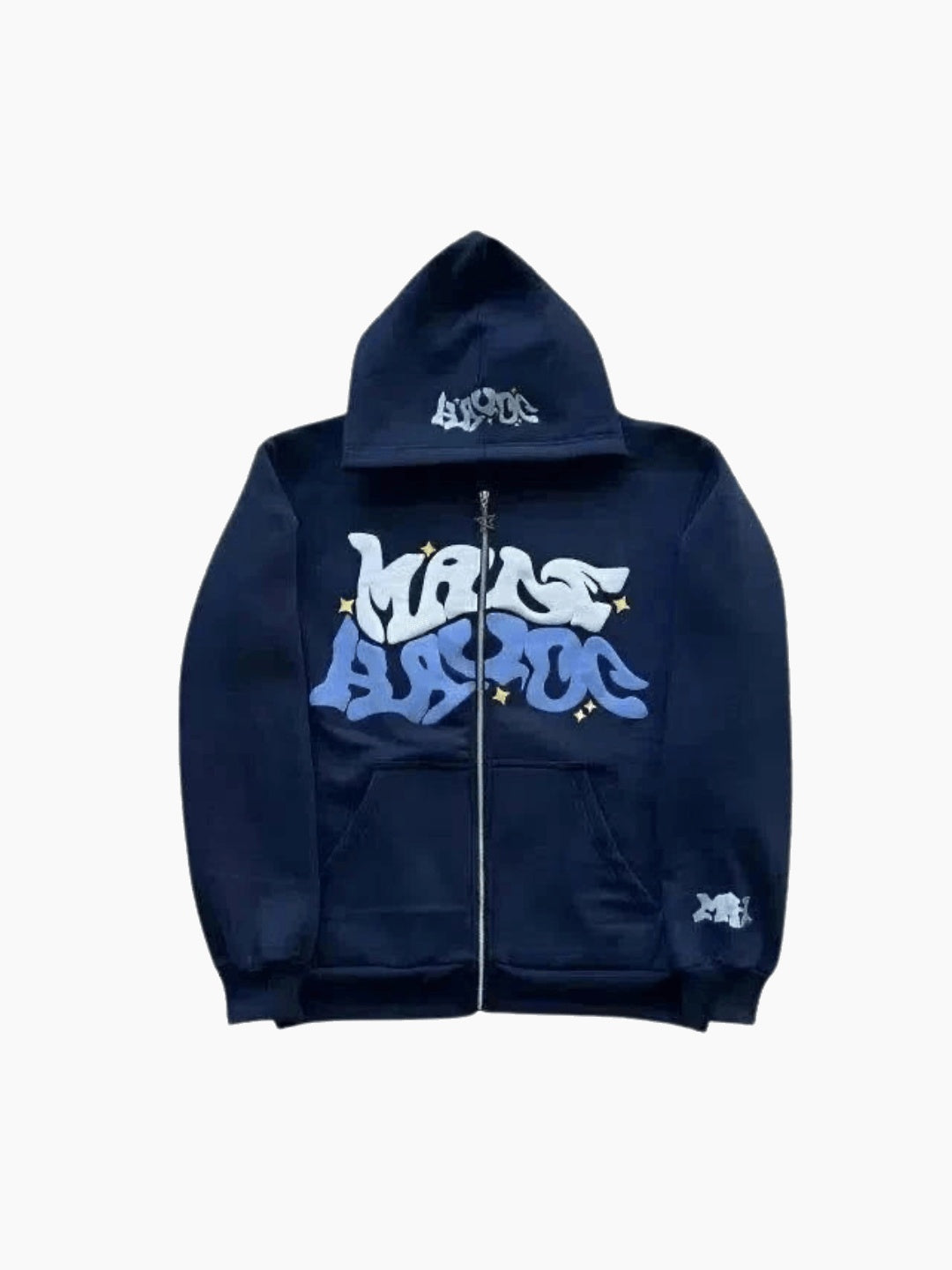 Graphic Puff Print Zip-Up Hoodie