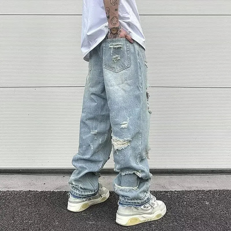 Straight-leg Jeans Ripped - Valento Fashion - Strada Fashion