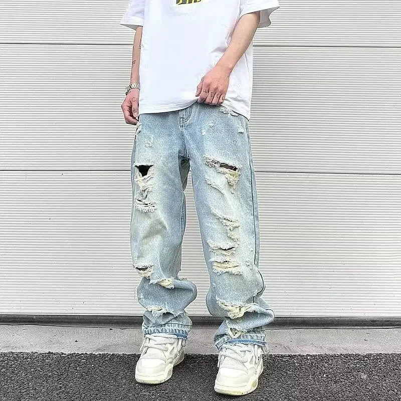 Straight-leg Jeans Ripped - Valento Fashion - Strada Fashion
