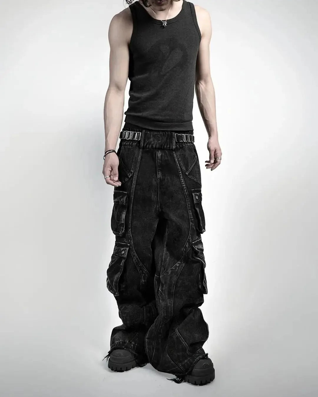 Washed Pattern Jeans - Strada Fashion